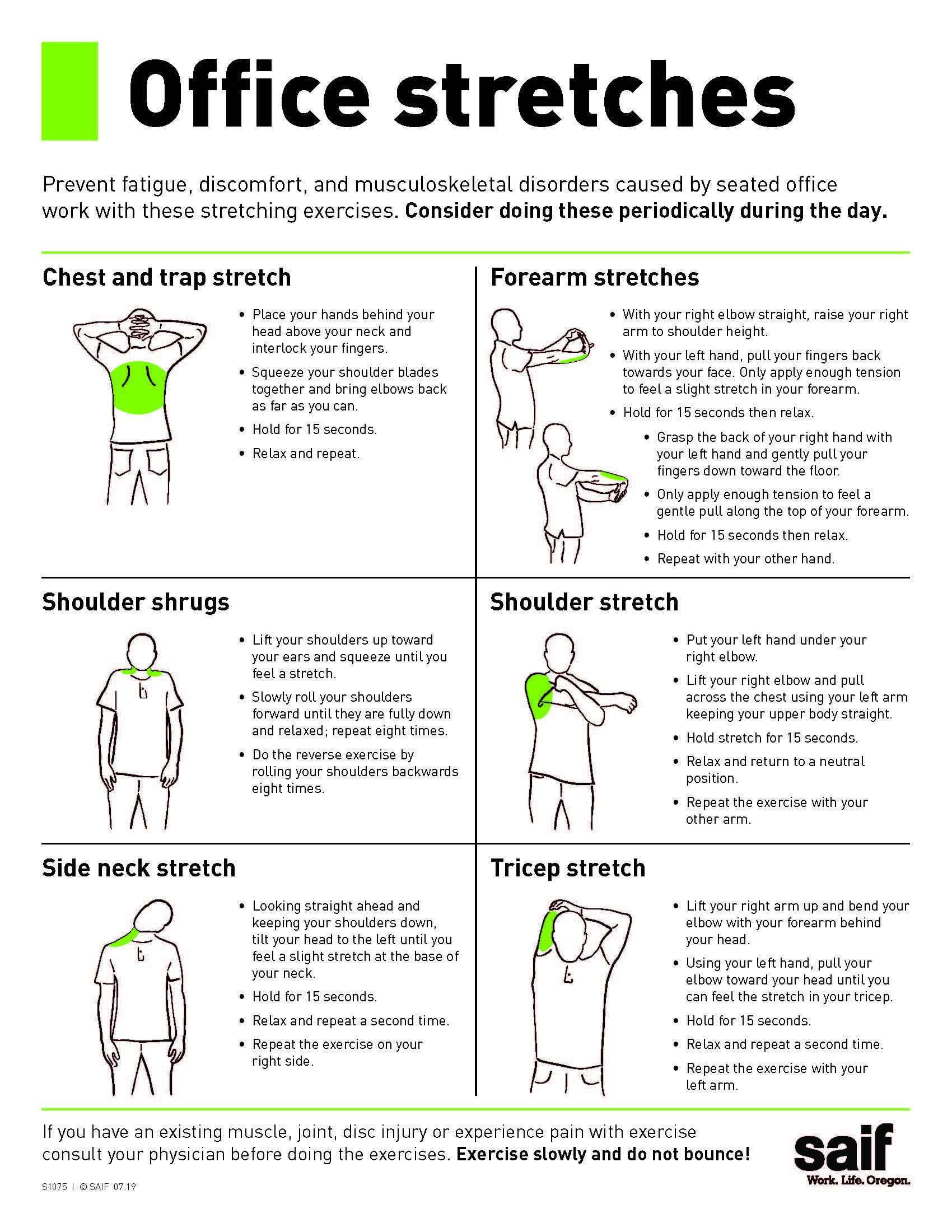 Office Stretches Printable