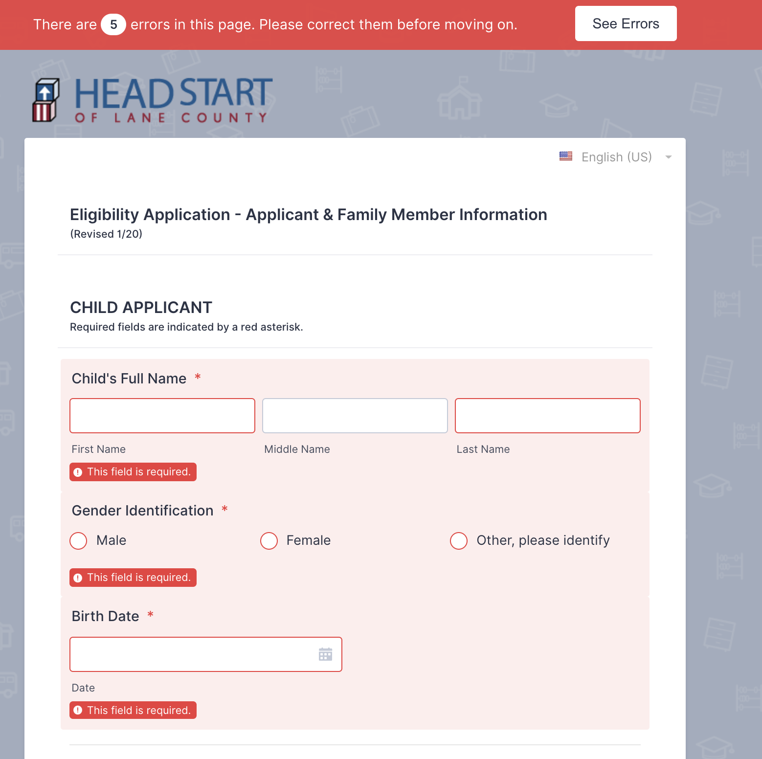 Head Start of Lane County Application – Head Start of Lane County